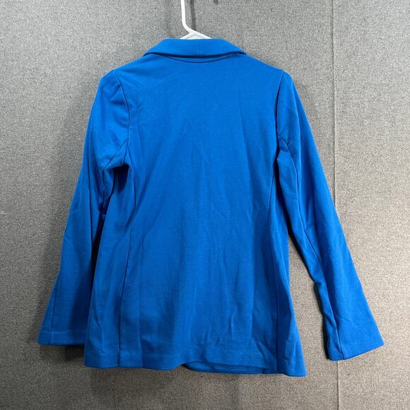Susan Graver Weekend Regular Marina Knit Blazer Blue Brigade Size Small - Picture 2 of 9